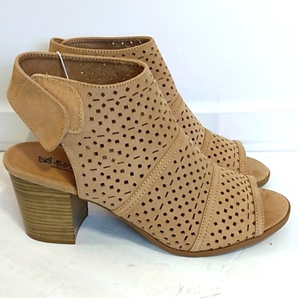 SELF ESTEEM TAN BLOCK HEEL OPEN TOE MULE SANDALS SIZE 10 NWOT - Picture 3 of 7